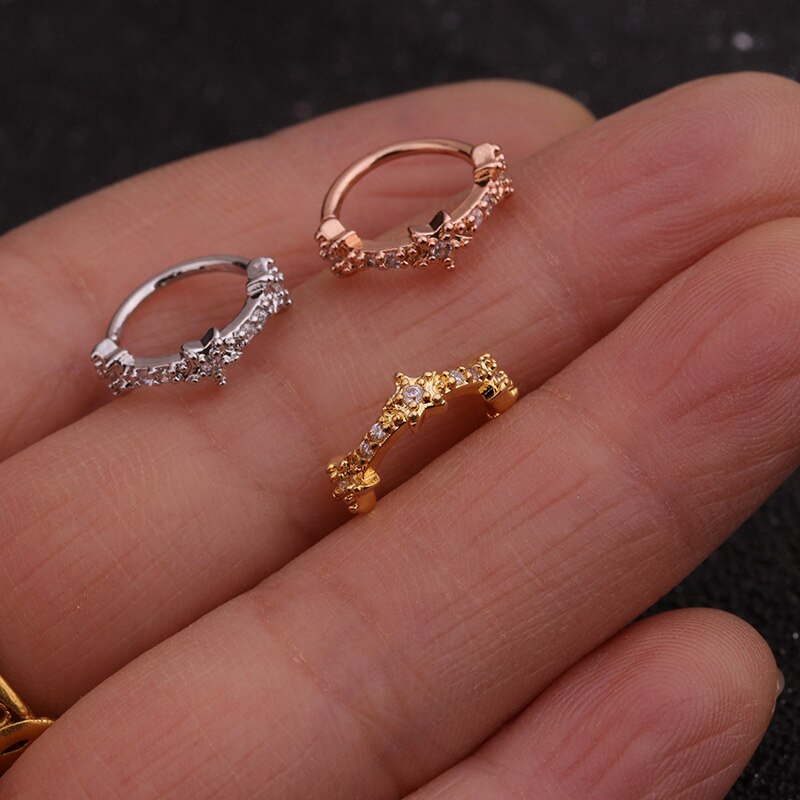 Khuyên đeo vành tai BEADIA 8mm nhiều kiểu dáng thời trang cá tính