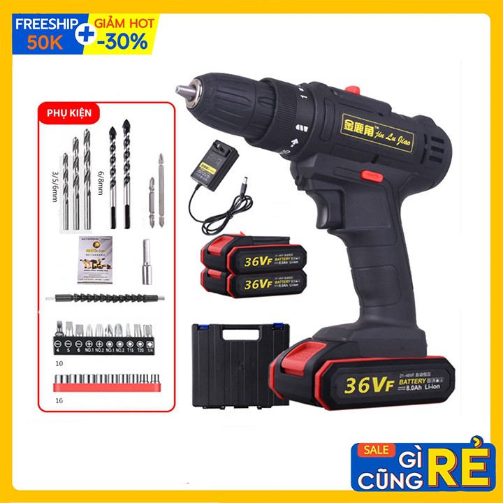 Máy Khoan bắt vít cầm tay dùng Pin 36V Kèm 2PIN và hộp phụ kiện