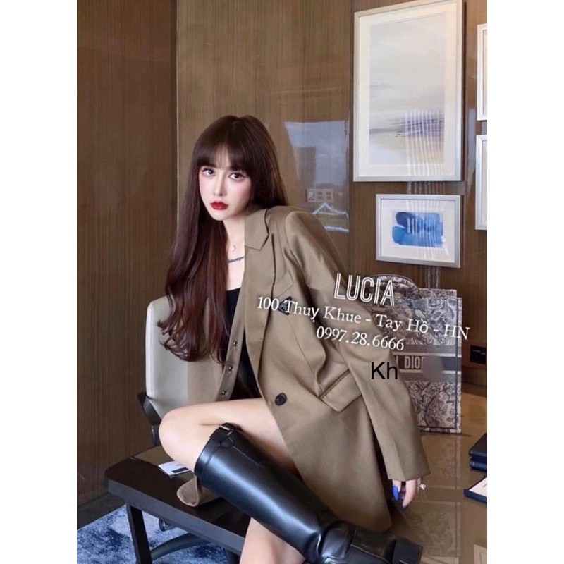 BÁN SỈ ÁO BLAZER NÂU TÂY KÈM BELT CÓ TAG HÀNG THIẾT KẾ | BigBuy360 - bigbuy360.vn