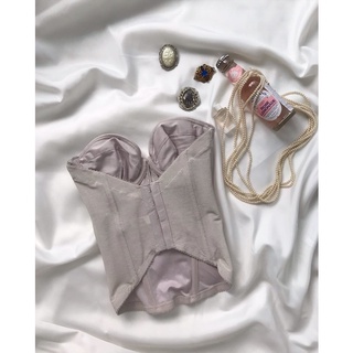 Áo corset xám tím nhạt nhạt 2hand