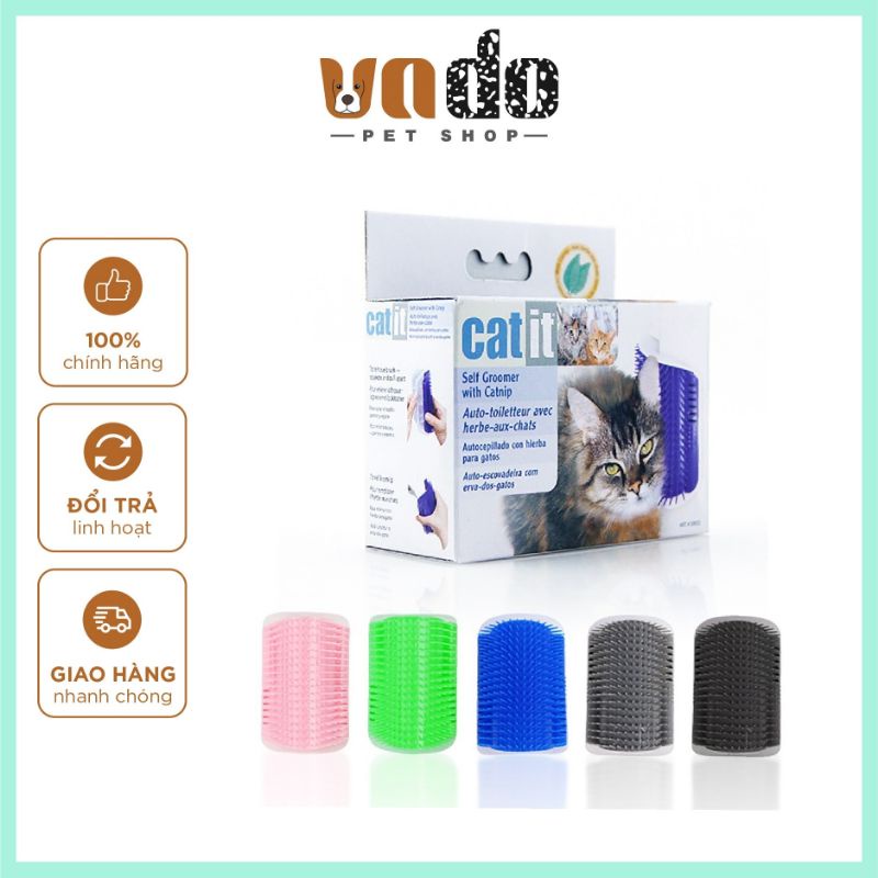 Lược chải lông gải ngứa, tự massage, cọ má cho mèo tặng kèm gói catnip, lược gắn tường mát xa cho mèo