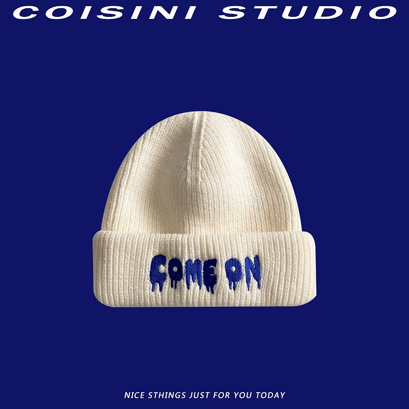 Mũ Len Thêu Chữ Phong Cách Nhật Bản Cá Tính