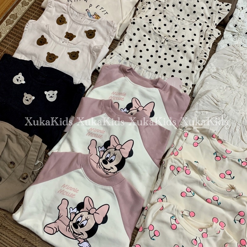 Bodysuit Dài Tay Nỉ Minnle Mouse Bé Gái Thu đông | Body Jennybebe Cao Cấp cho bé 6 tháng đến 2 tuổi