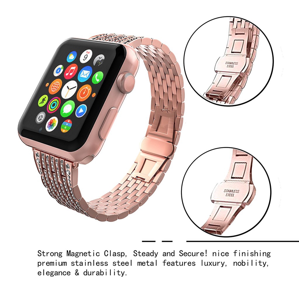 【Apple Watch Strap】Dây đồng hồ thép không gỉ sang trọng cho Apple Watch Series 1 / 2 / 3 /4 /5 / 6 / se ( 38mm / 42mm 40mm 44mm)
