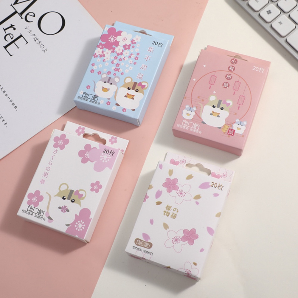 Băng keo cá nhân, băng dán cá nhân dễ thương, cute không thấm nước (hộp 20 miếng dán, giao ngẫu nhiên)