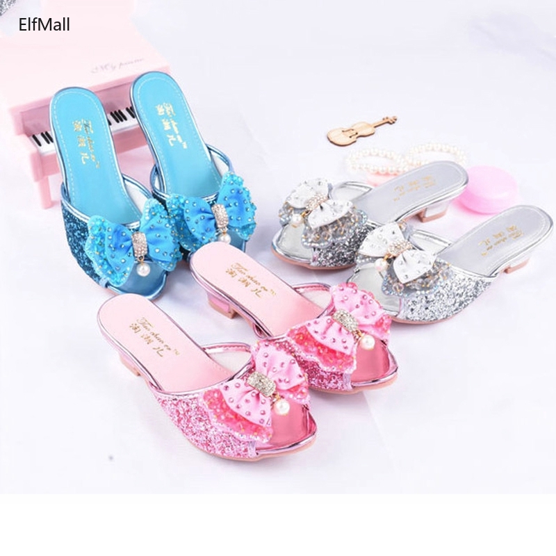 Baby Girls Elsa Princess Shoes Soft Soles Crystal Sandals