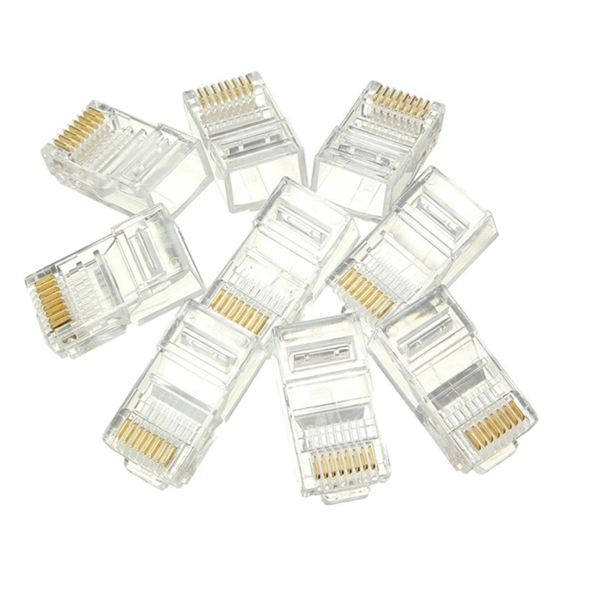 Hộp 100 đầu mạng RJ45 nhựa AMPIX - màu Trắng
