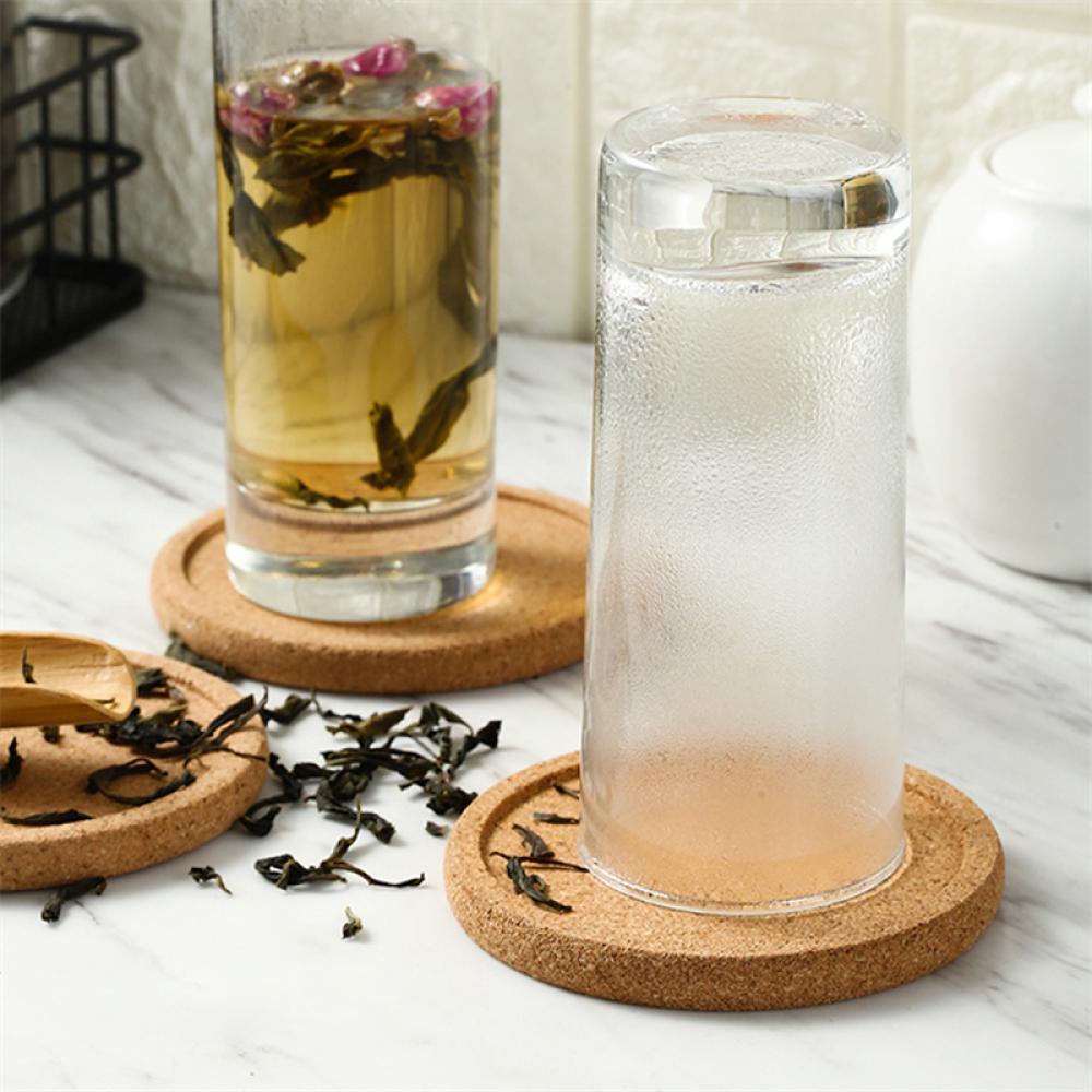 1 Đế Lót Ly Hình Tròn Đường Kính 10cm Bằng Gỗ Bần Tự Nhiên D7S6