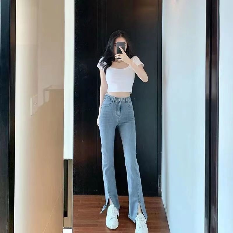 Quần Jeans Dài Ống Loe Thời Trang Dành Cho Nữ