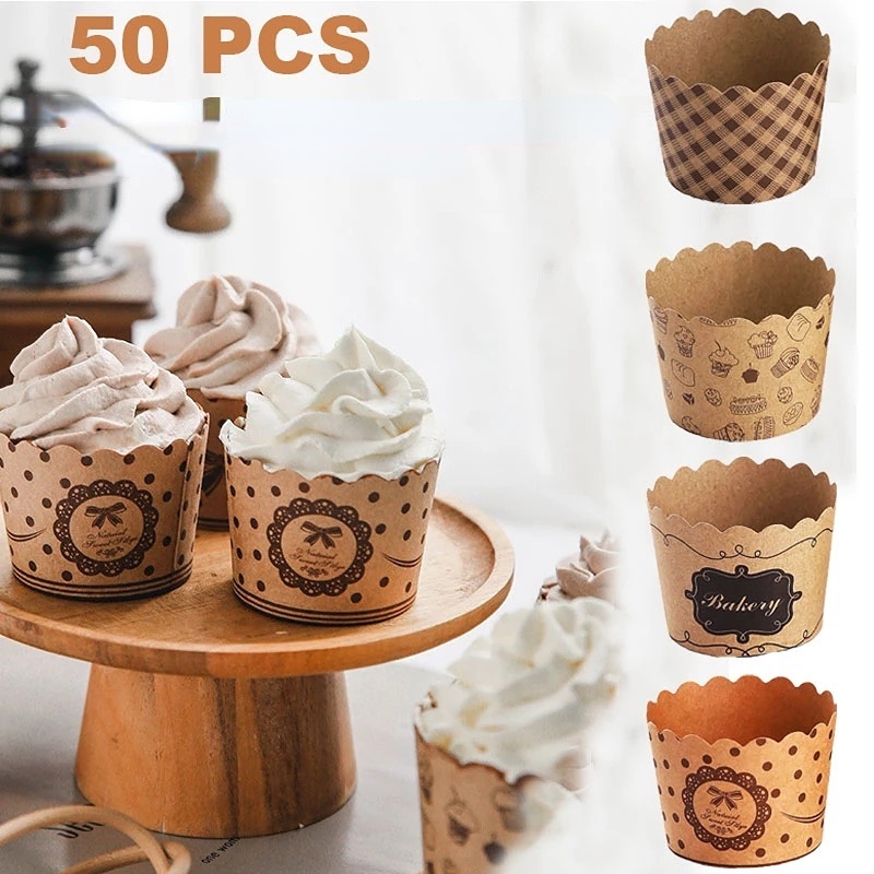 Set 50 Cốc Giấy Đựng Bánh Cupcake/ Cupcake Mini