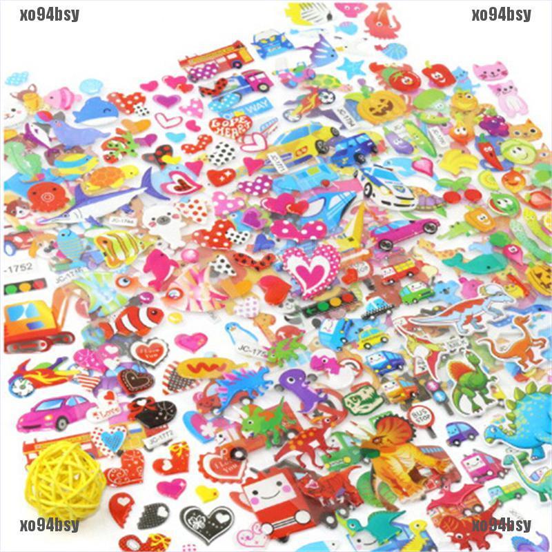 [xo94bsy]5 Sheets Cute Cartoon Scrapbooking Bubble Puffy Stickers Reward Kids Gi