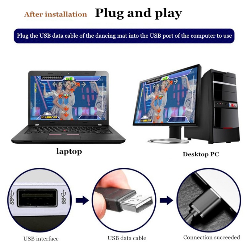 Thảm Nhảy Chống Trượt Usb Rca Cho Pc Tv Av Video Game