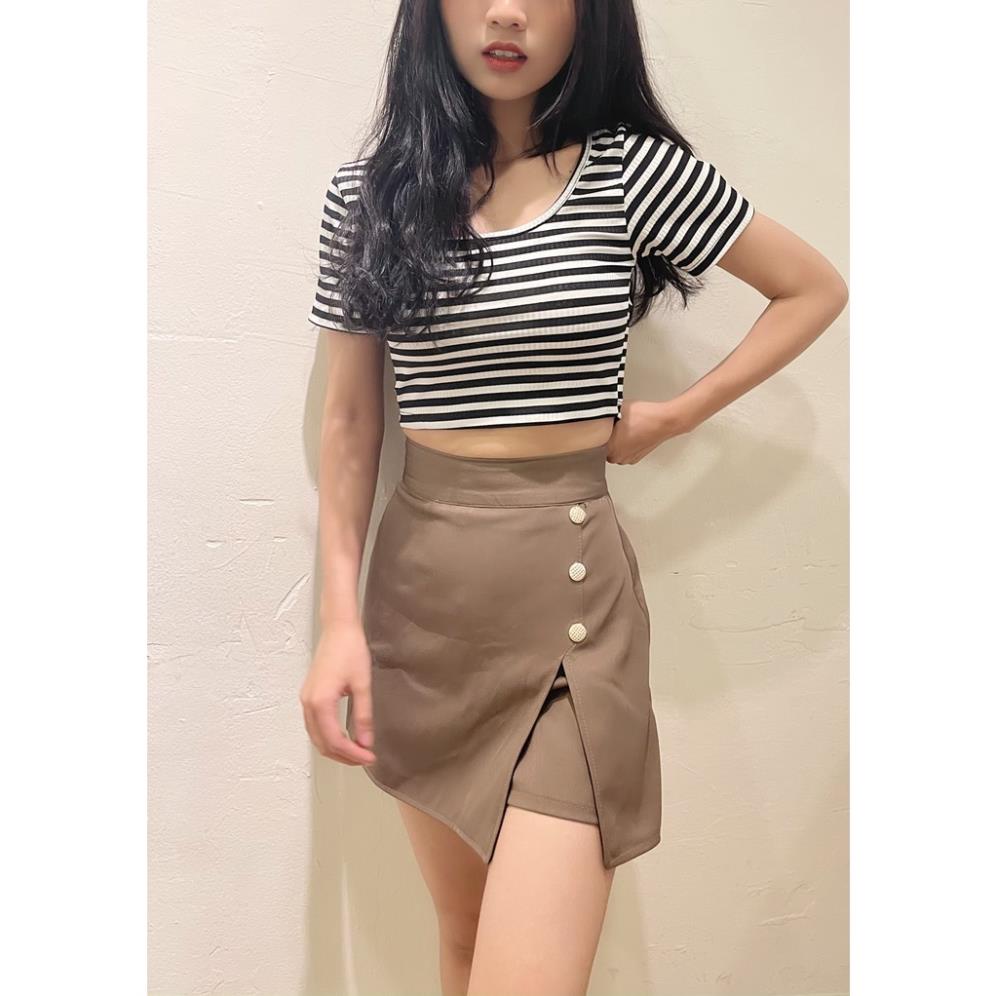 Quần giả váy nữ dáng ngắn chữ A chất tuyết mưa HÀNG ĐẸP quần váy có khuy giả BIGSIZE S - 3XL, Quần váy ngắn dáng chữ A