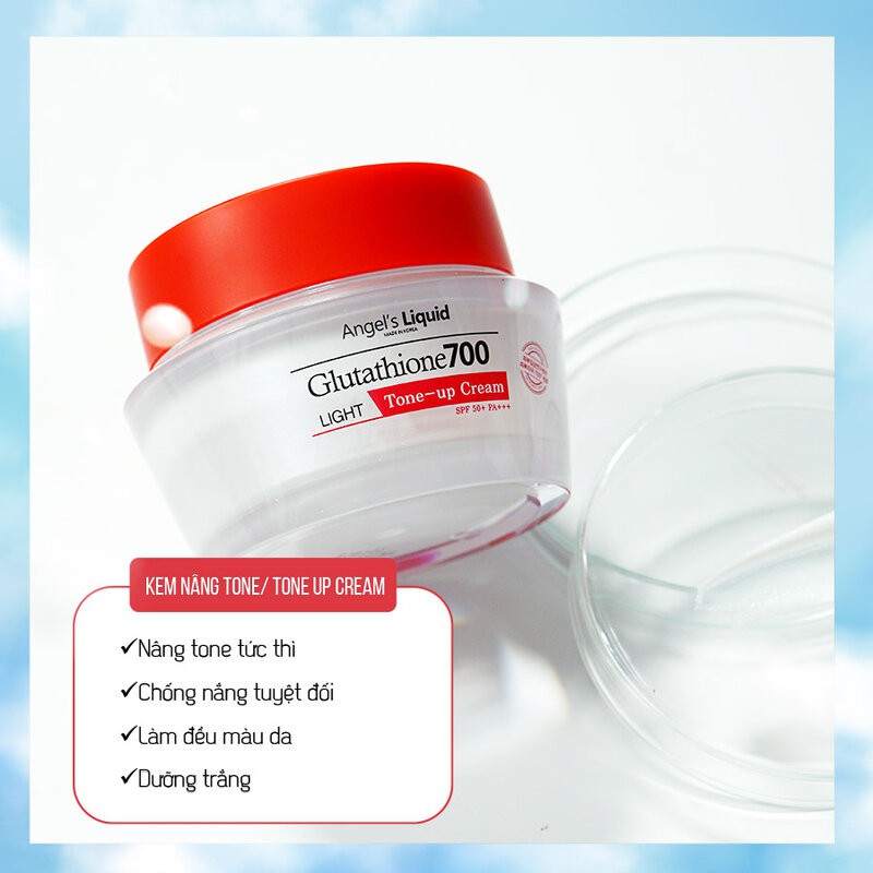 Kem Dưỡng Angel's Liquid Làm Sáng Da Glutathione 700 Light Tone-Up Cream SPF50+/PA+++ 50g