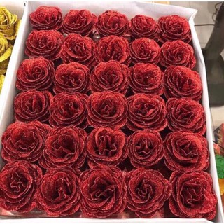 Hoa hồng sáp nhũ kim tuyến ( hoa nhũ) hộp 30b