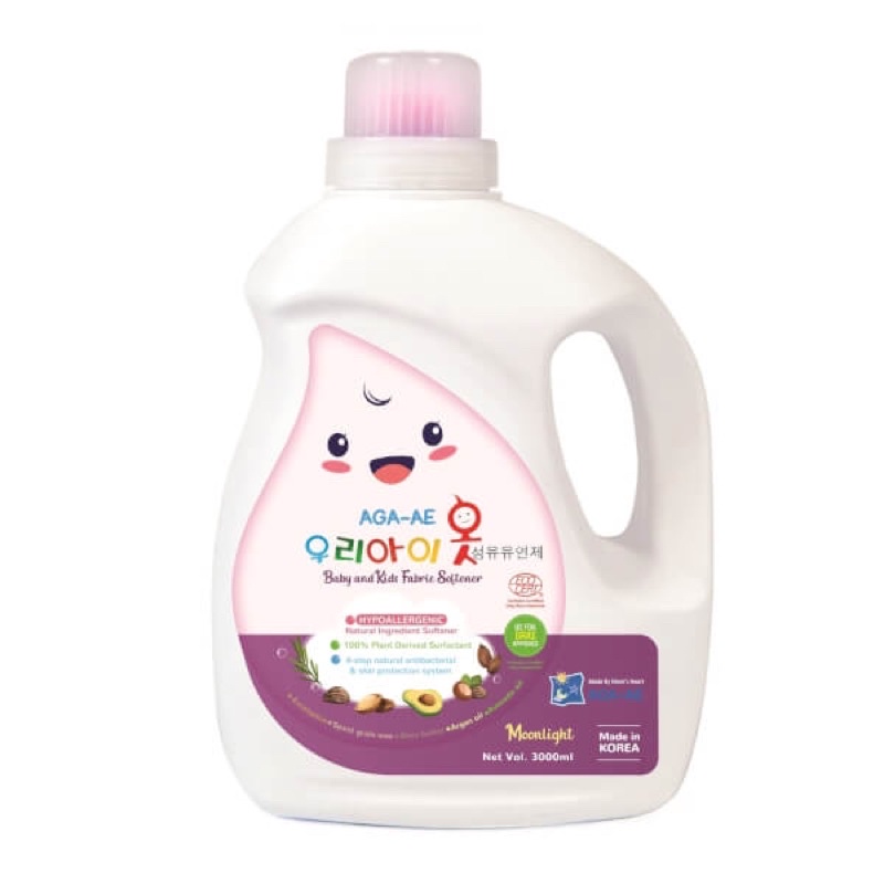 Nước giặt/ Xả làm mềm vải Hàn quốc AGA - AE kháng khuẩn & bảo vệ da bé -  Moonlight 3L | Shopee Việt Nam