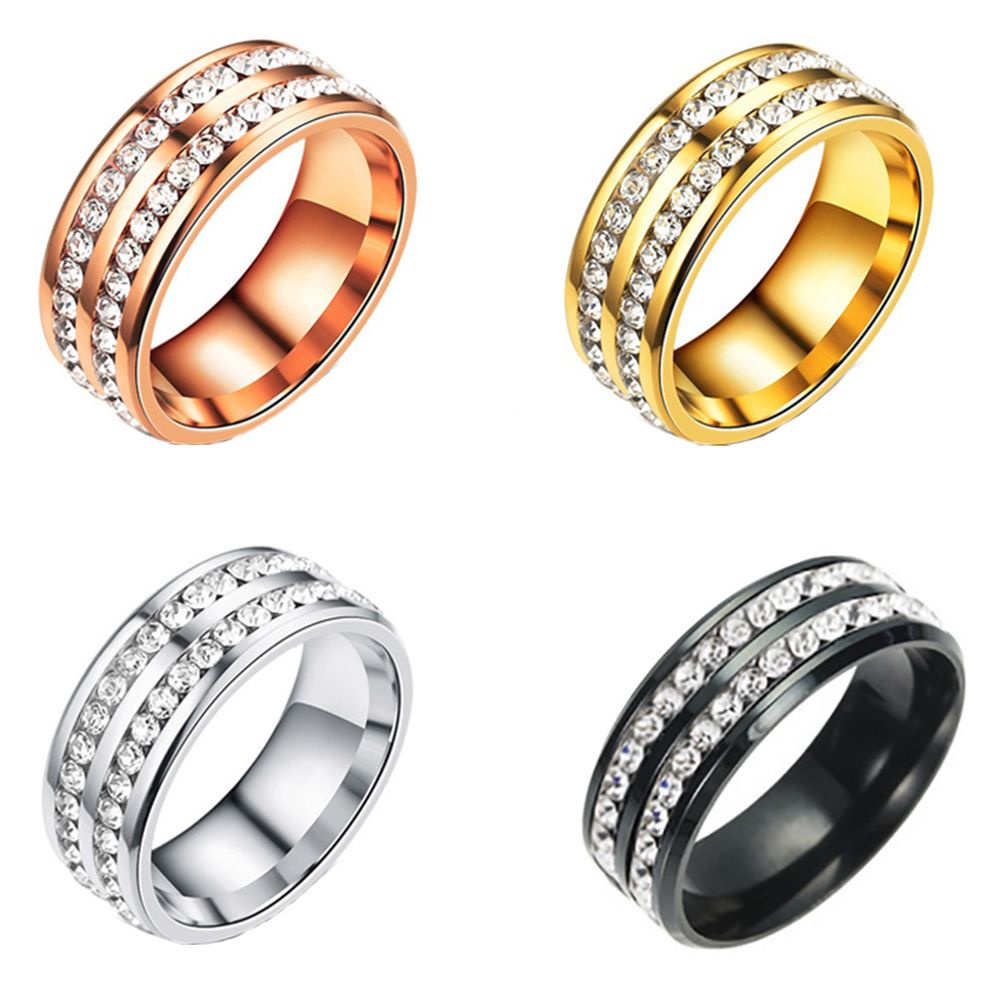 Ghim Cài Áo Bằng Thép Không Gỉ OKDEALS Mới|Nhẫn Cặp Đính Đá Zircon Đơn Giản Phong Cách Âu Mỹ Thời Trang