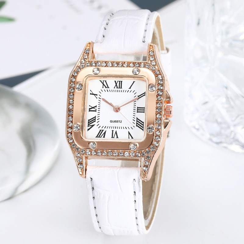 Đồng hồ nữ thời trang dây da chính hãng D-ZINER CMK đính đá mặt vuông ND02 - LINDO