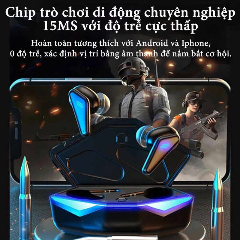Tai Nghe Gaming K33, Tai Nghe Bluetooth Không Dây 5.0 Có Mic Với Độ Trễ Thấp Pavu Tech