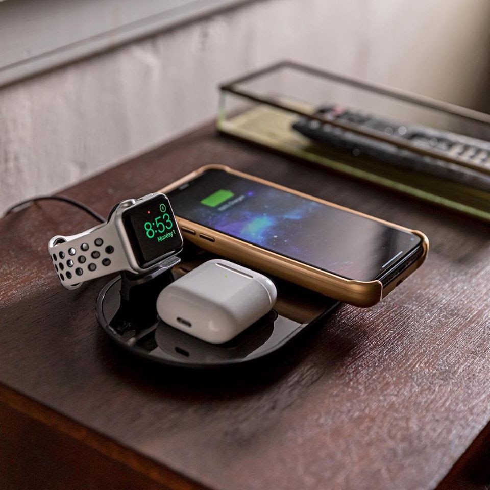 Đế sạc không dây Mophie 3in1 dành cho iPhone, AirPods và Apple Watch