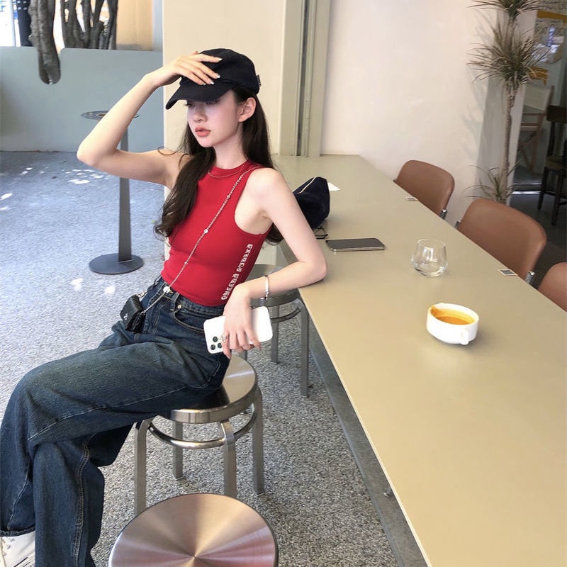 ۩☍Áo Hai Dây Thể Thao Dáng Ôm Phong Cách Mỹ Ngọt Ngào Thời Trang Mùa Hè Hàng Mới Dành Cho Bạn Nữ