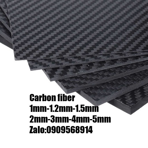 Carbon fiber 3K các loại kích thước 1mm 1.5mm 2mm