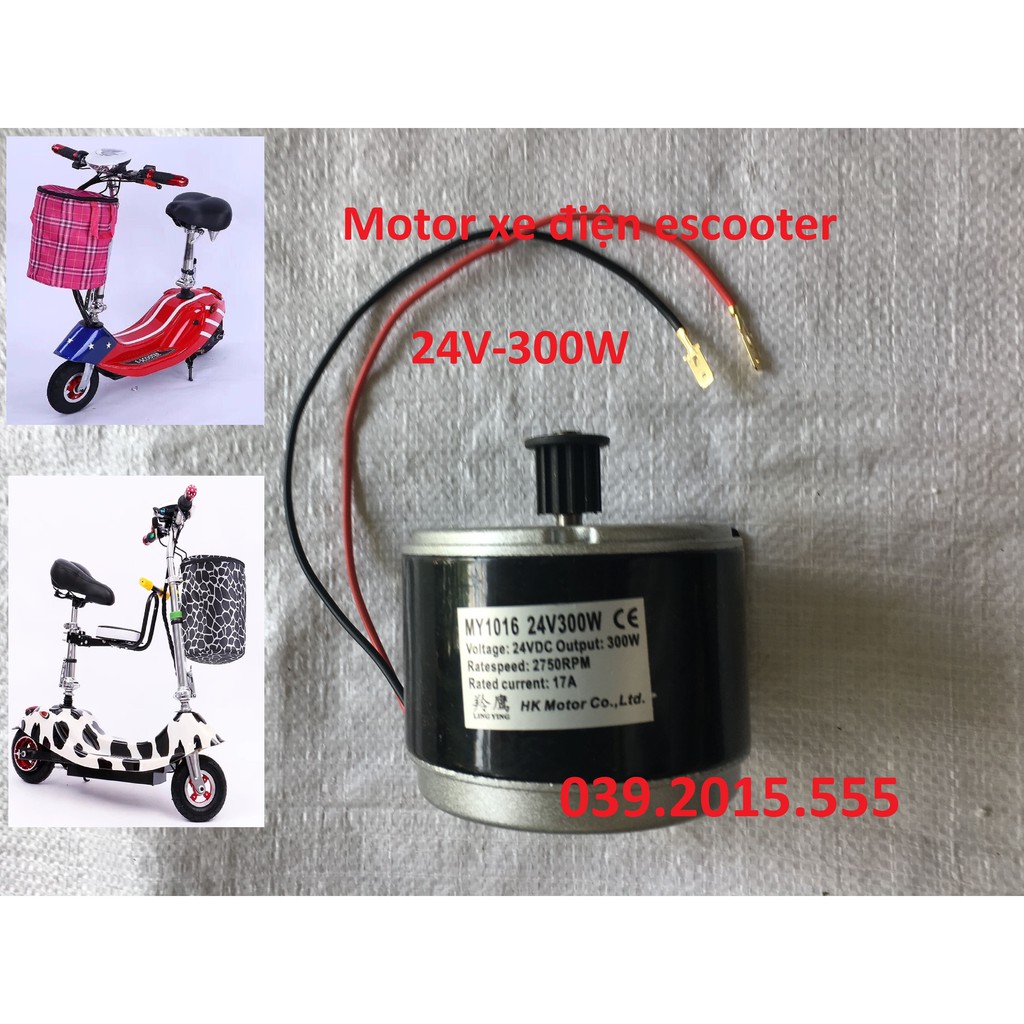 Motor điện 24V250W dành cho xe điện escooter, chế xe điện, dây curoa 5M