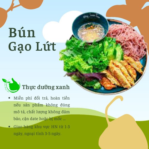 Bún gạo lứt hàng ngon LOẠI 1 đóng gói 500Gr - Thực Dưỡng Xanh