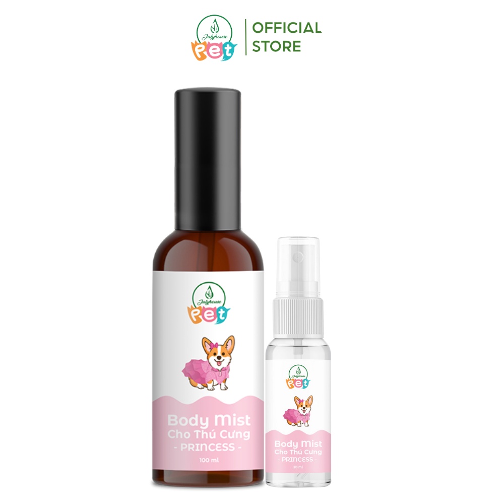 Bodymist xịt thơm khử mùi cho chó mèo JULYHOUSE 20ml/100ml dưỡng da lông, thơm lâu hương nước hoa