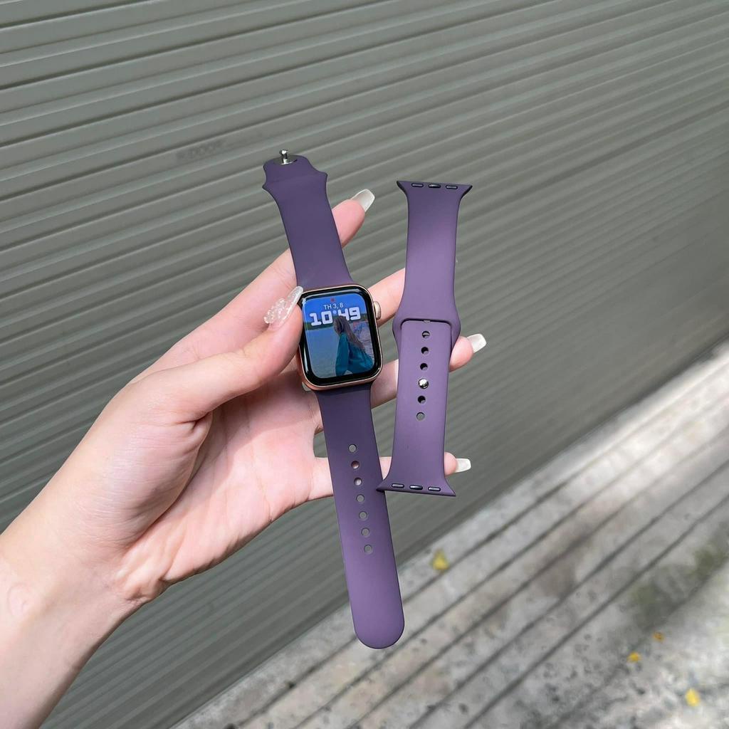 Dây Đeo Cao Su Silicone Cho Đồng Hồ Thông Minh AW Ultra/8/7/6/5/SE/4/3/2/1 Size 38mm 40mm 41mm 42mm 44mm 45mm 49mm
