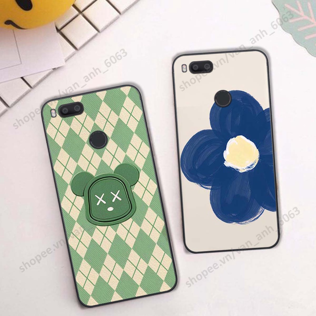 Ốp lưng Xiaomi Mi A1 in hình hoa, gấu rich bear nghệ thuật, thời trang