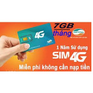 Miễn phí 1 năm – sim viettel 4g D900 Tặng 7gb/tháng