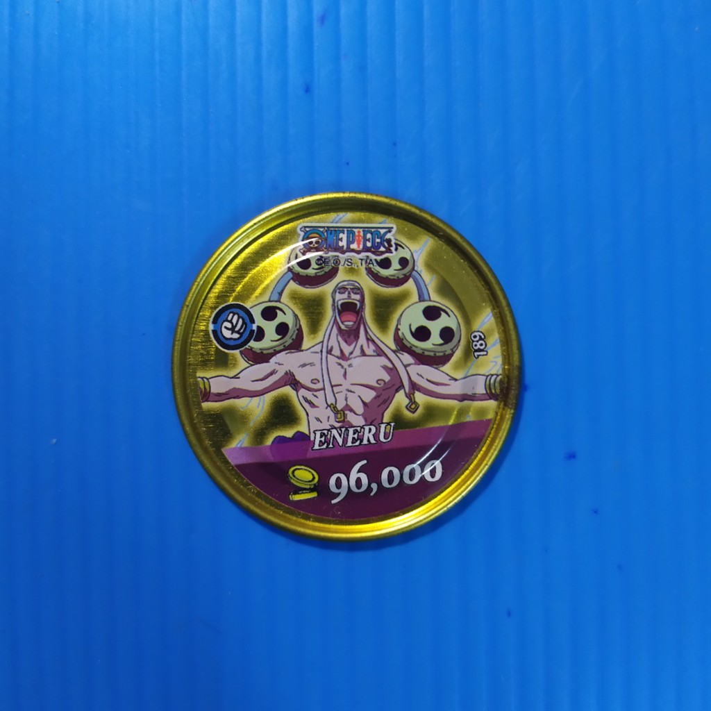 Thẻ Toonies One Piece xu tròn vàng gold các thành viên siêu tân tinh, hải quân, thriller bark...2nd cũ trầy ít