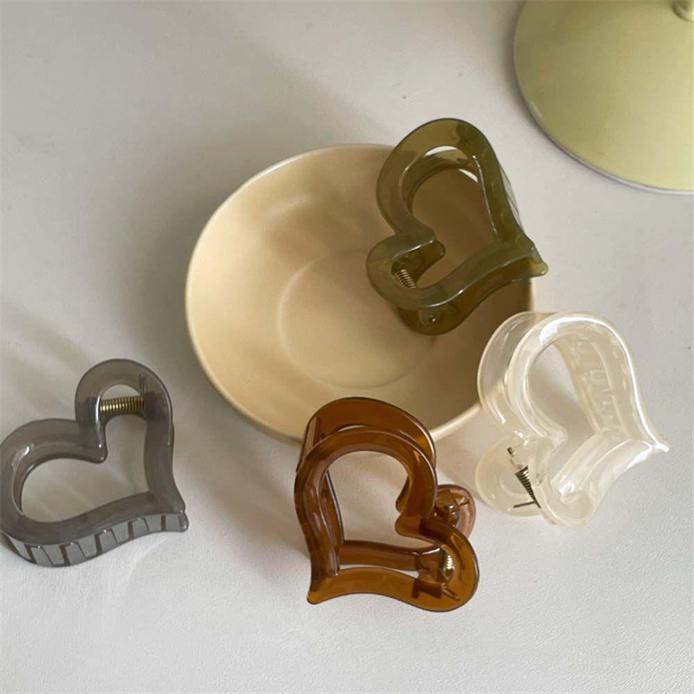 Kẹp Tóc Càng Cua Họa Tiết Trái Tim Màu Sắc Thời Trang Đơn Giản Dành Cho Bạn Nữ WMES15H