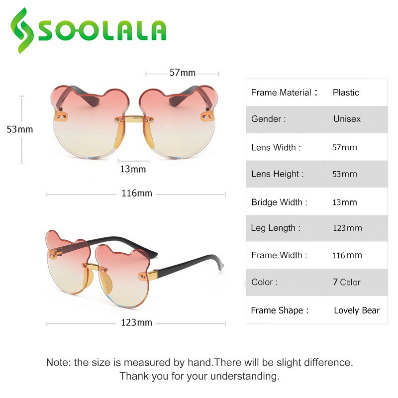 Kính mát SOOLALA gọng hình gấu dễ thường bảo vệ mắt cho trẻ