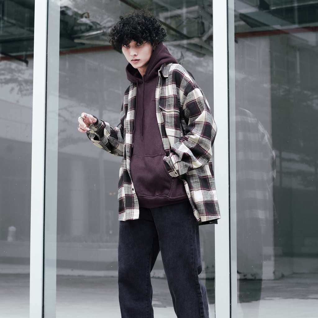 Áo Sơ Mi Flannel Three Hundred Màu Tím