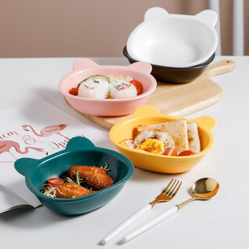 Bát Ăn Dặm Gốm Sứ Hình Gấu Cao Cấp 300ml Cho Bé