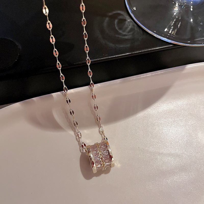 Dây Chuyền Ngắn Mạ Vàng Đính Đá Zircon Phong Cách Hàn Quốc Thanh Lịch