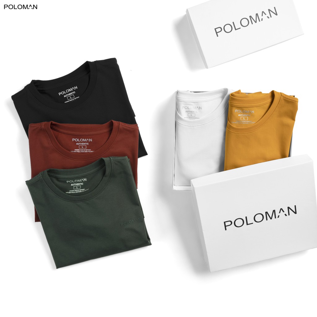 Áo thun nam cổ tròn HAPPYHOW vải Cotton co giãn 4 chiều ,dày dặn, form regular fit thoải mái