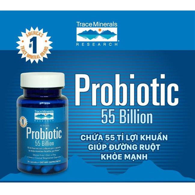 Men Vi Sinh Lợi Khuẩn Trace Minerals Probiotic 55 Billion 0304510