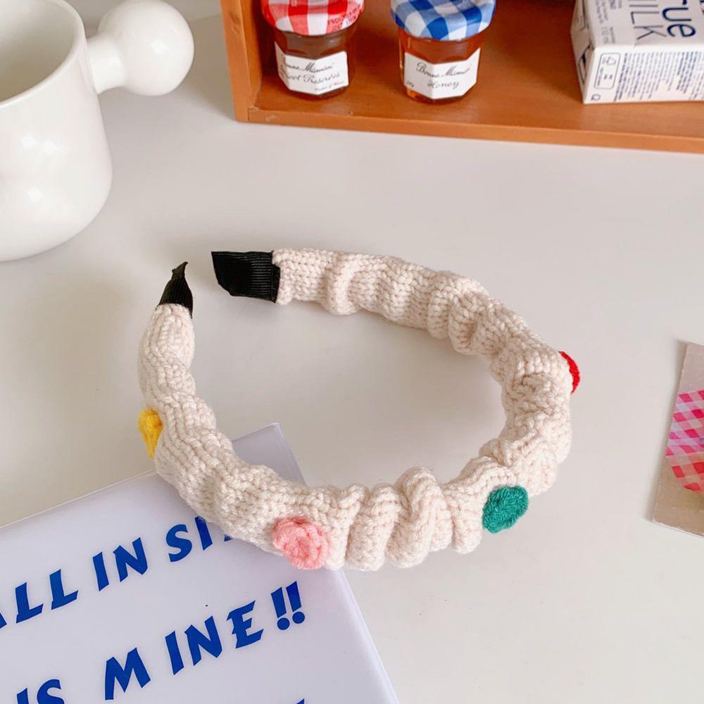 ANEMONE Băng Đô Len Họa Tiết Hoa Màu Kẹo Ngọt Thời Trang Cho Nữ