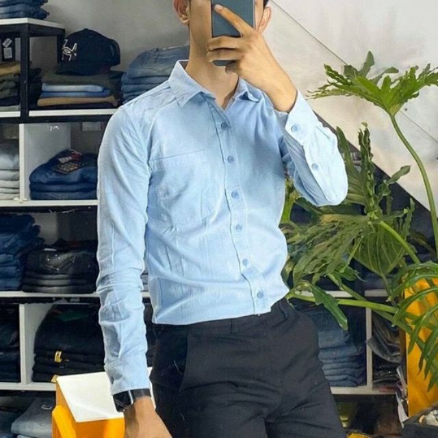Áo Sơ Mi Nam Dài tay Hàn Quốc Đẹp Cao Cấp FAVITI SM44