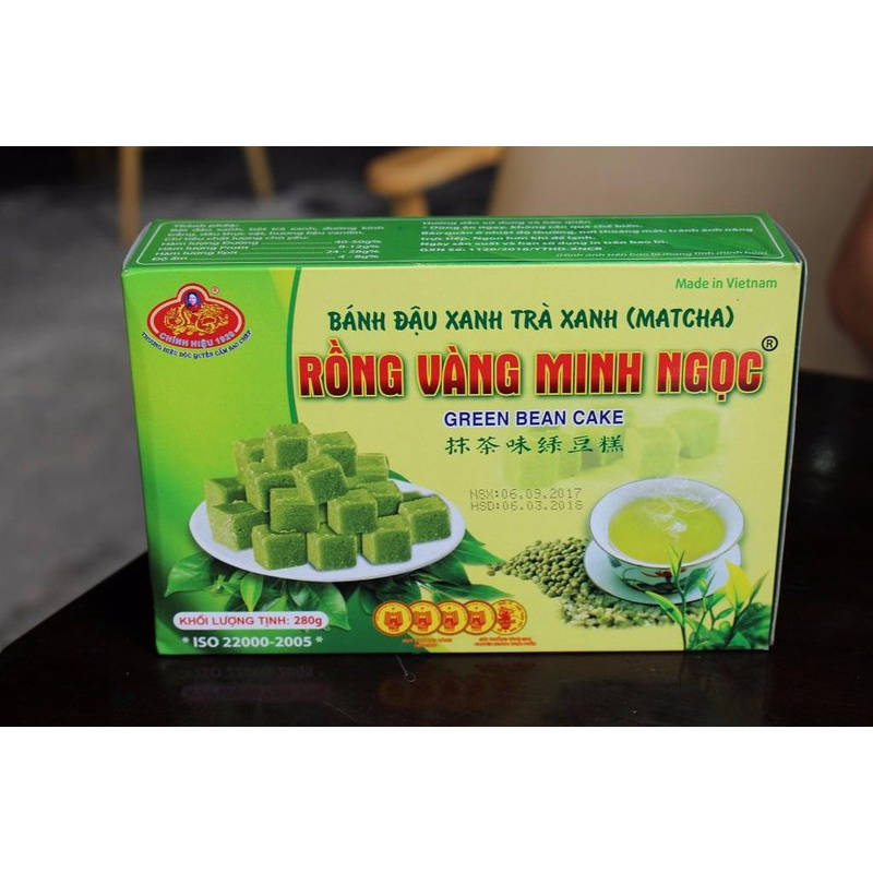Bánh Đậu Xanh Rồng Vàng Minh Ngọc Hộp To 300 Gram 🔸Shop Quà Bắc
