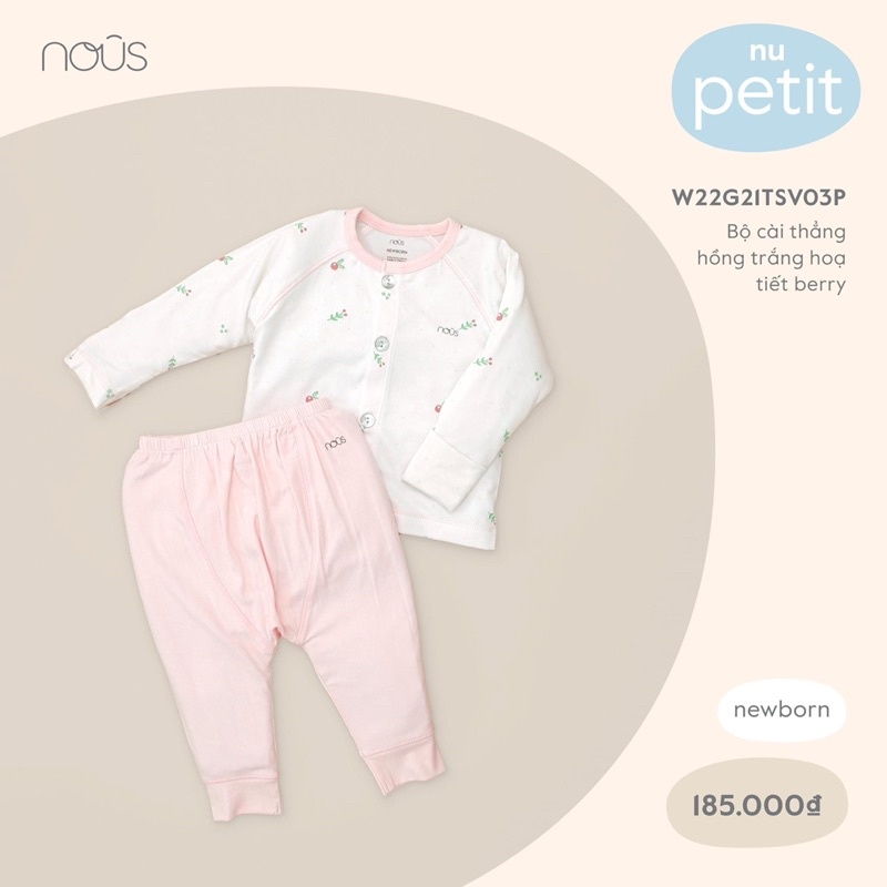 NOUS Bộ dài cài thẳng newborn sơ sinh NOÛS cho bé