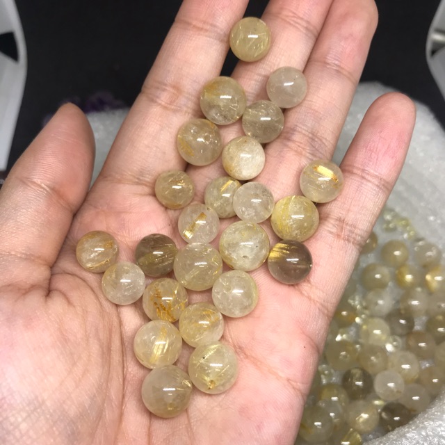 Hạt đá ta tóc vàng làm HandMade, DIY 8-10mm