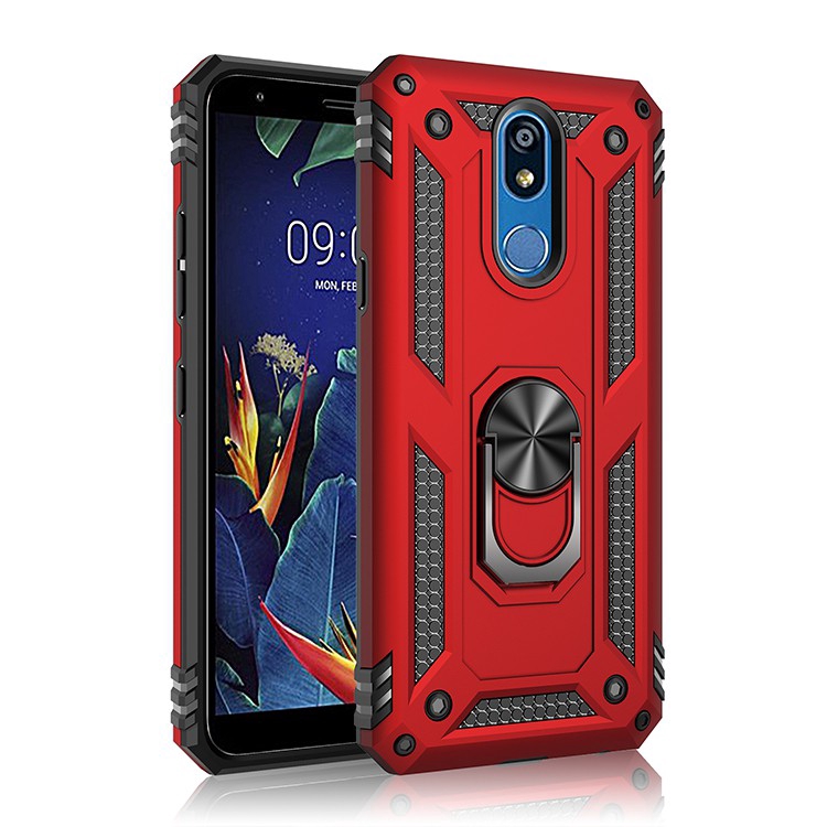 LG K40 / K12 Plus / X4 2019 Armor Finger Magnetic Car Ring Holder Cover Phone Case