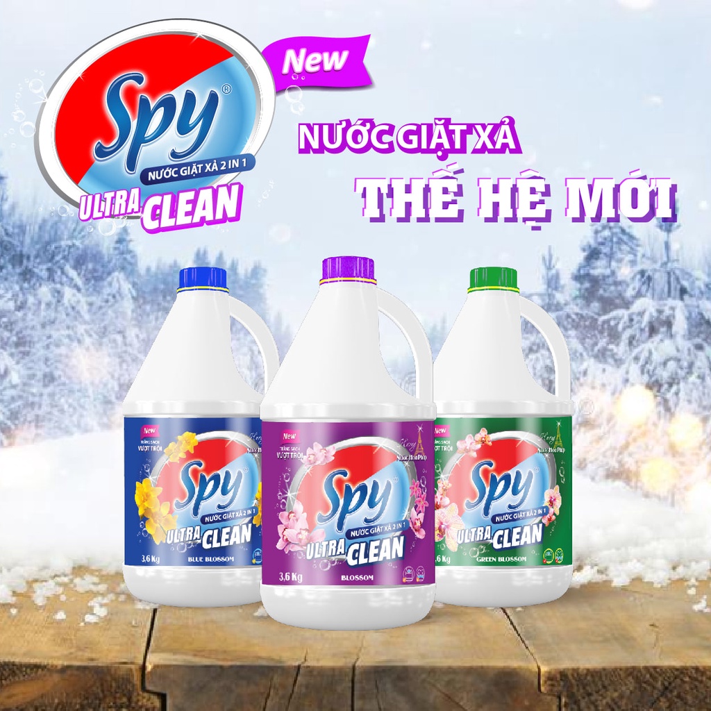 Nước giặt xả SPY Ultra Clean màu Tím hương nước hoa Pháp can 6 kg