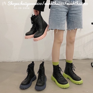 ORDER Giày boots pha màu phong cách Hàn Quốc