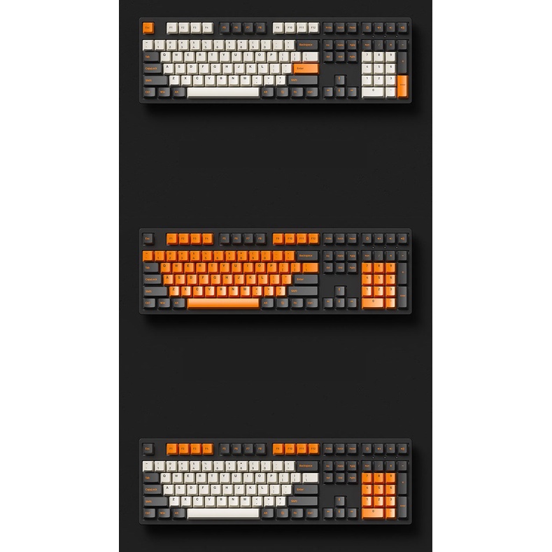 Bộ keycap PBT Akko nút gắn bàn phím cơ, in doubleshot phối màu Carbon, Neon, Psittacus phù hợp nhiều layout bàn phím