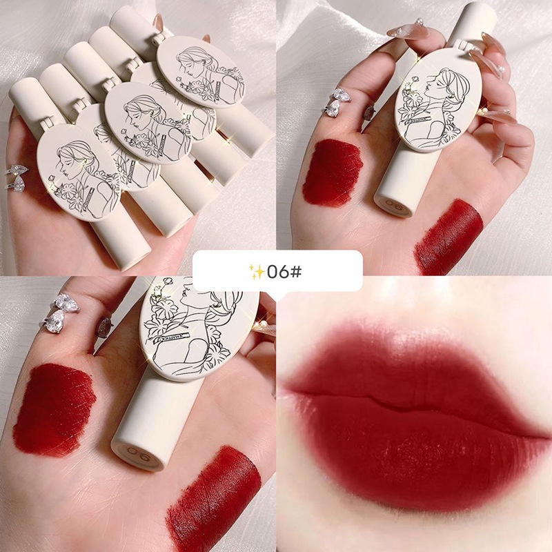YD Son Môi Dưỡng Ẩm Màu Sắc Cổ Điển Thanh Lịch Son môi lì lâu trôi không phai chống dính di động HSU